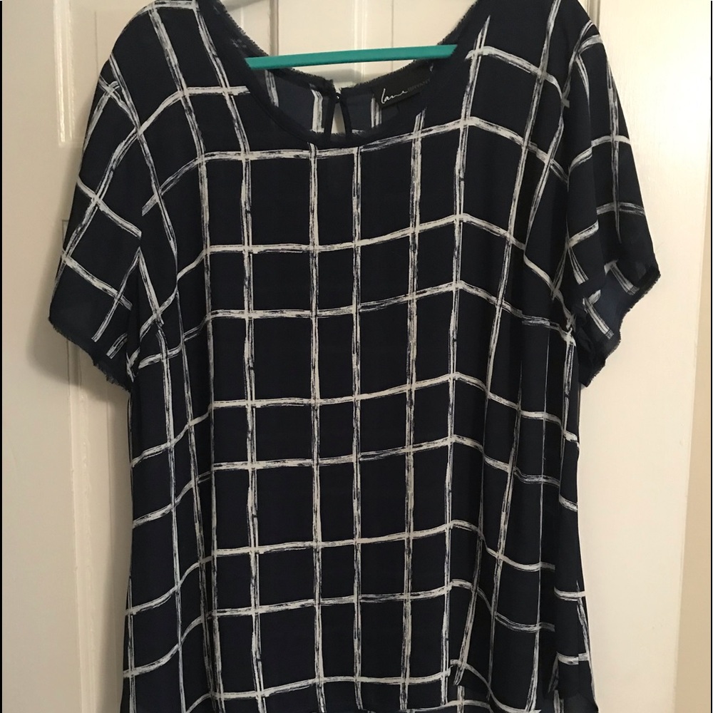 Navy and white top